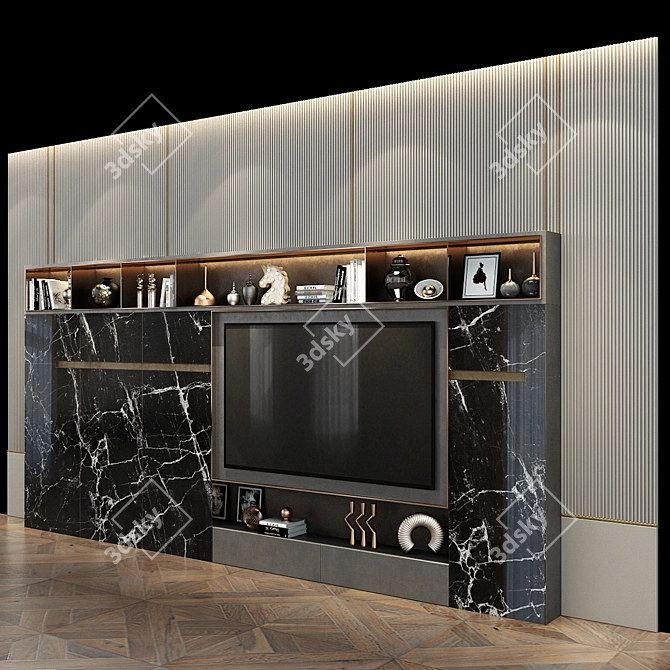 Modern TV Shelf 0339 3D model image 3
