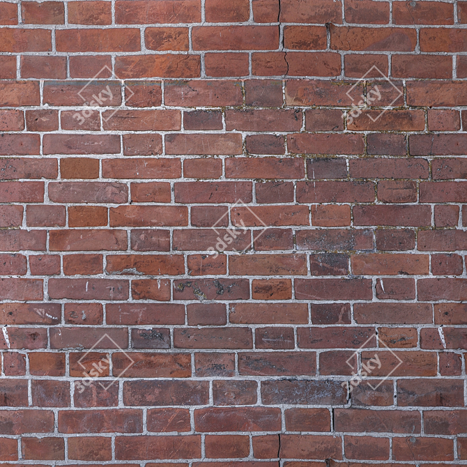 Title: Seamless Historic Brick Texture Kit 3D model image 3