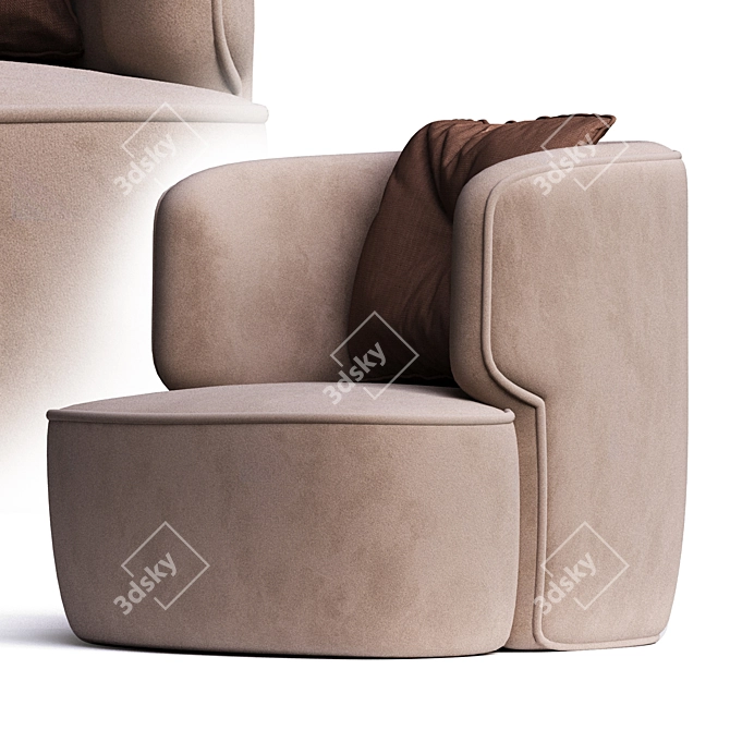 Luxury Comfort: MOLTENI Armchair 3D model image 2