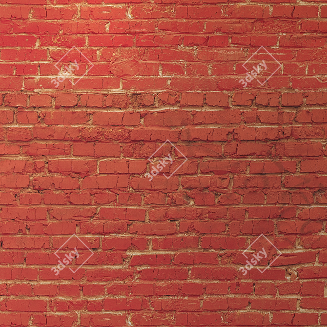 Title: Authentic Red Brick Wall 3D model image 3