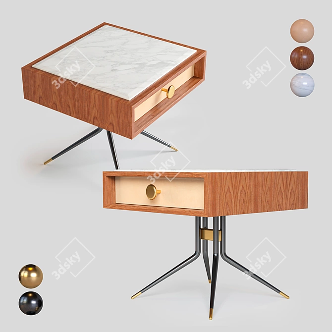 Swing Bedside Table: Elegant and Functional 3D model image 3