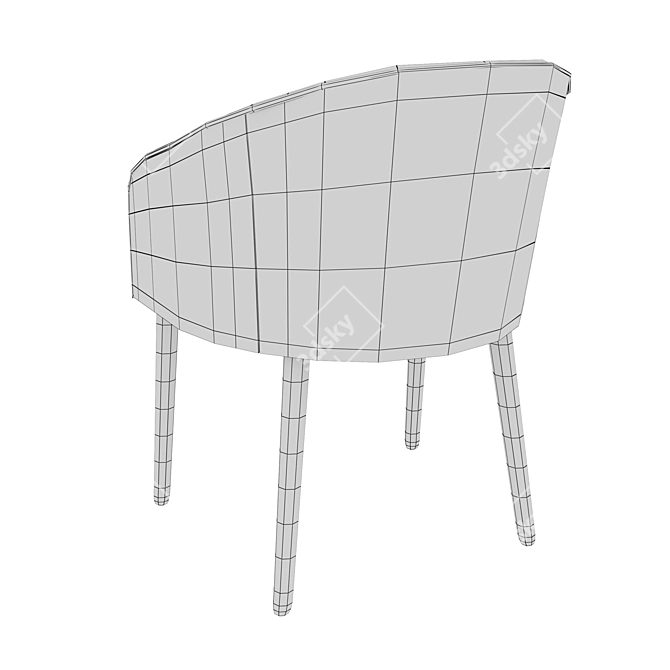 Angelica Upholstered Chair: Sleek and Stylish 3D model image 4