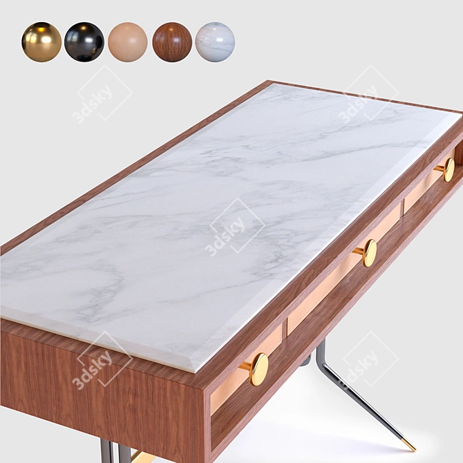 Swing Secretaire: Stylish Storage Solution 3D model image 4