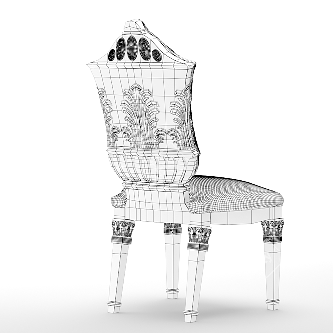 Mosaic Elegance Blonde Dining Chair 3D model image 1