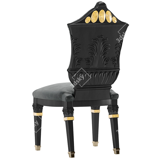 Mosaic Elegance Blonde Dining Chair 3D model image 2