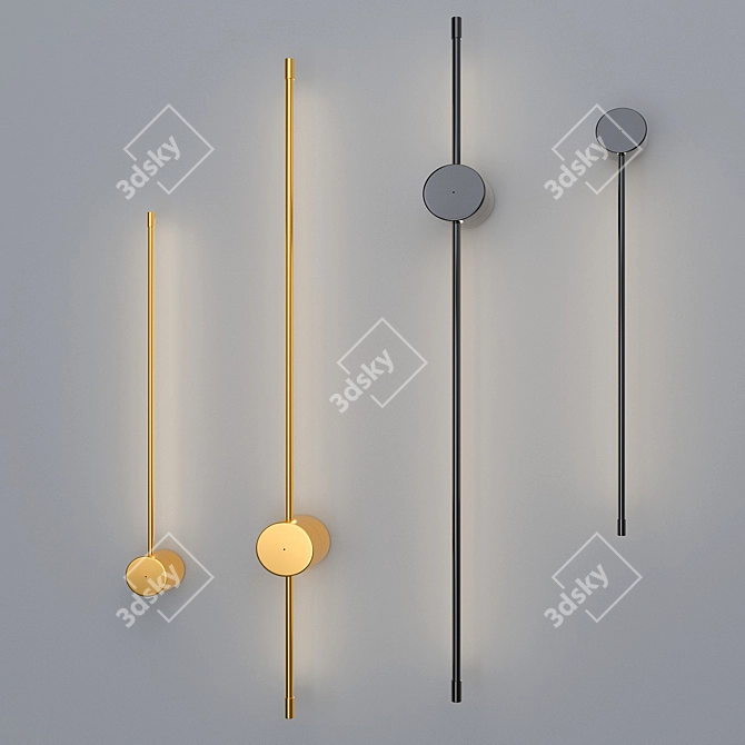 Sleek Aluminum LED Wall Light 3D model image 1