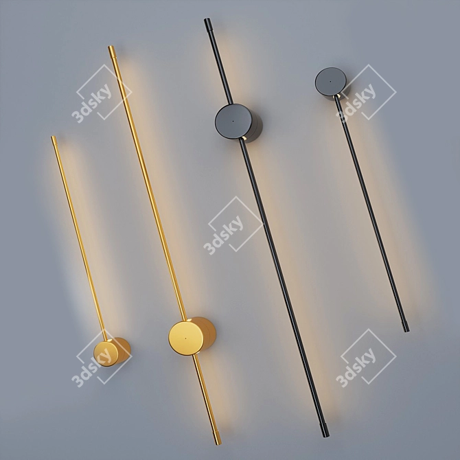 Sleek Aluminum LED Wall Light 3D model image 4