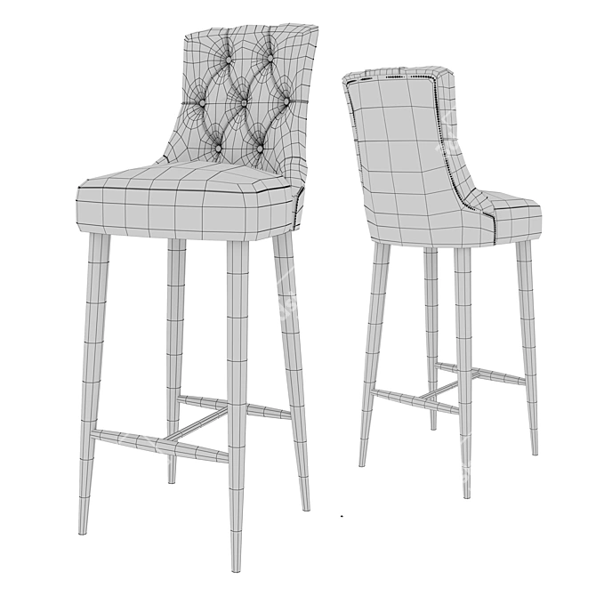 Elegant Upholstered Bar Chair 3D model image 1