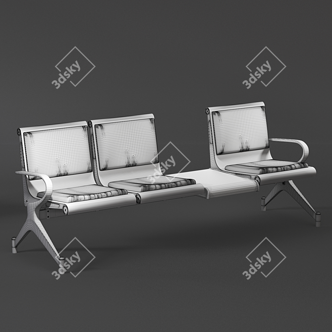 Traveler's Rest: Airport & Railway Chairs 3D model image 7