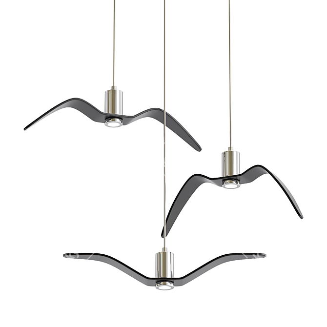 Night Birds: Elegant Pendant Light 3D model image 1