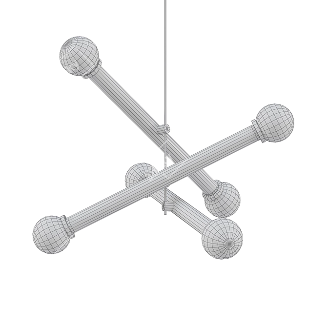 Elegant Triple Elma Chandelier 3D model image 2