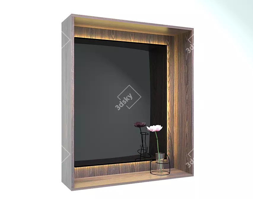 Illuminated Reflection: Backlit Mirror 3D model image 1