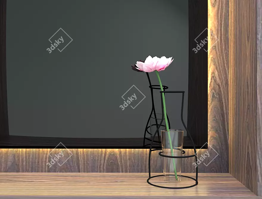 Illuminated Reflection: Backlit Mirror 3D model image 2