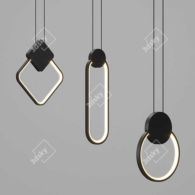 Elegant Curly Chandelier: Modern Lighting 3D model image 6