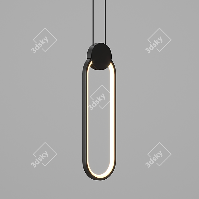 Elegant Curly Chandelier: Modern Lighting 3D model image 8