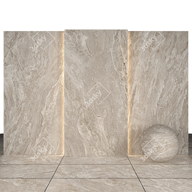 Prime Beige Stone: 10 Textured Slabs & Floor Tiles 3D model image 1