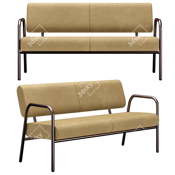 Sleek and Stylish Cosmo Sofa 3D model image 2