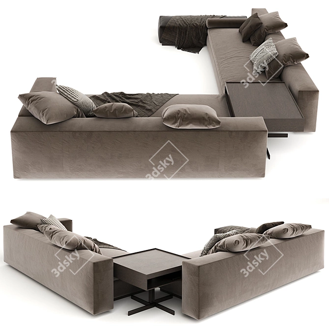 Minotti Yang 2 Sofa 3D model image 2