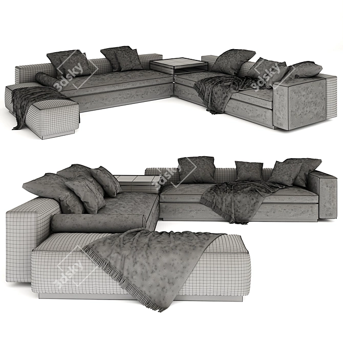 Minotti Yang 2 Sofa 3D model image 3