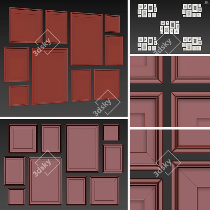 Premium Picture Frames Set - 250 3D model image 7