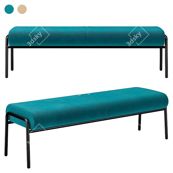 Sleek and Modern Cosmo Bench 3D model image 1