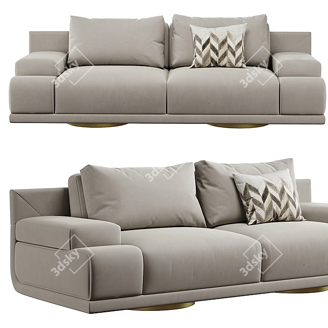 Fendi Casa Artu 2014: Elegant Luxury Sofa 3D model image 1