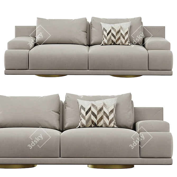 Fendi Casa Artu 2014: Elegant Luxury Sofa 3D model image 4