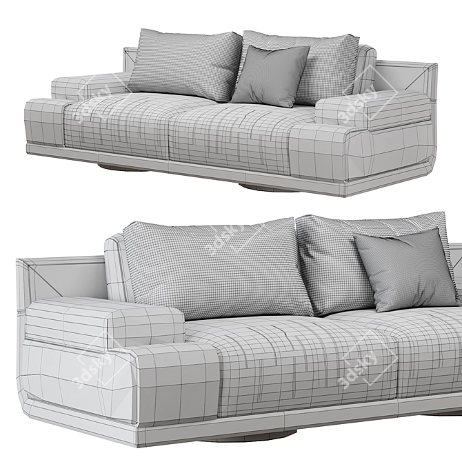 Fendi Casa Artu 2014: Elegant Luxury Sofa 3D model image 5