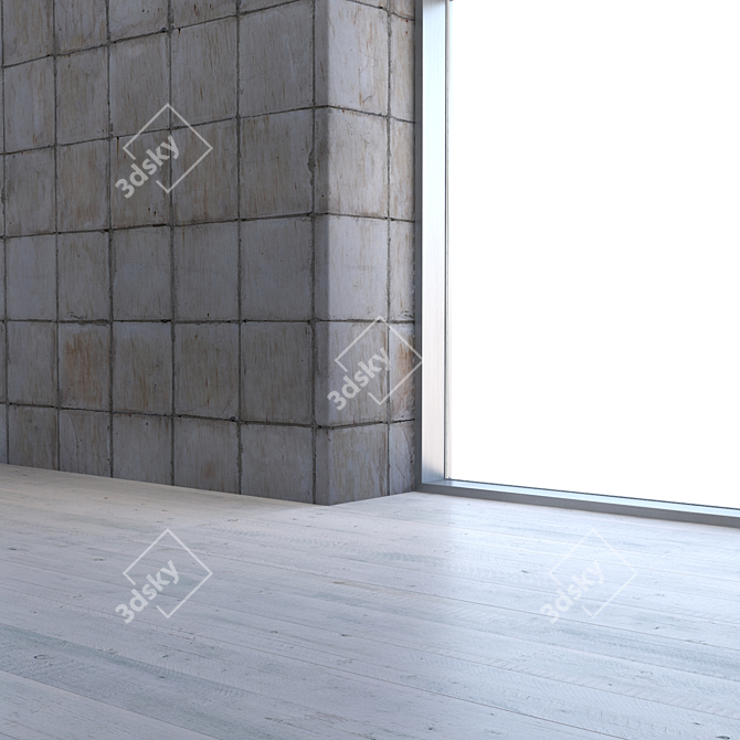 Seamless Facade Concrete Tiles- High Resolution & Detail 3D model image 4