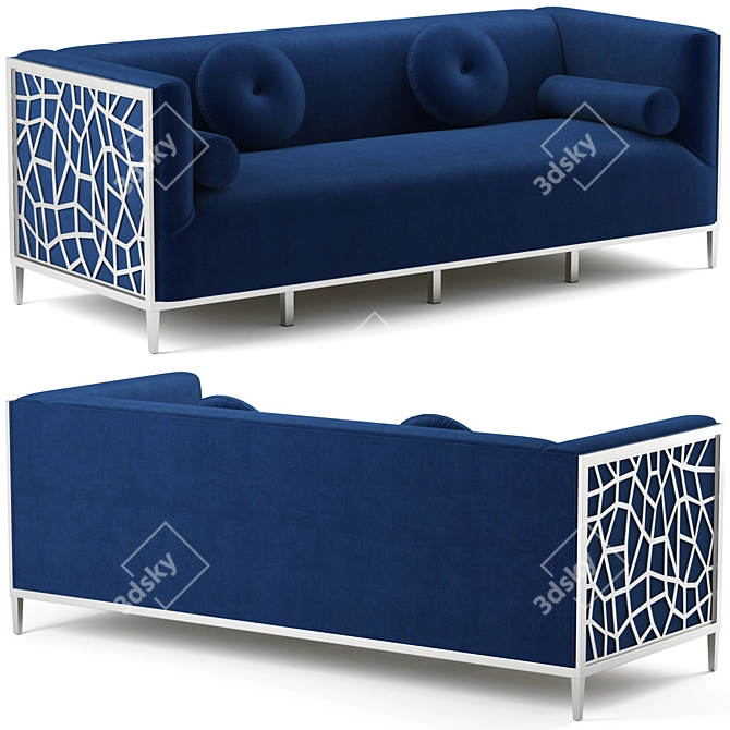 Opal Velvet Sofa: Luxurious Elegance 3D model image 1