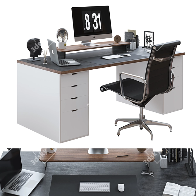 Modern Office Furniture Set 3D model image 1