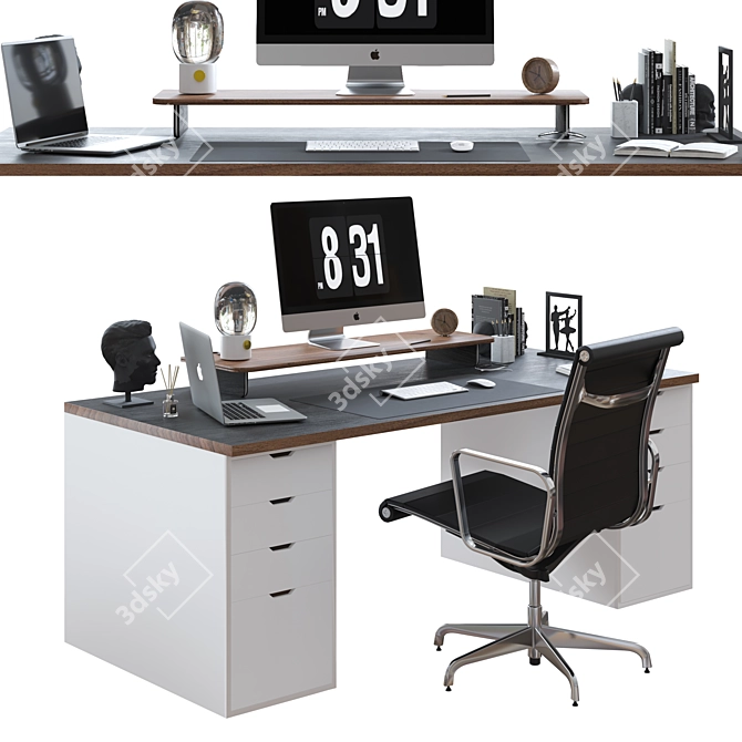 Modern Office Furniture Set 3D model image 3