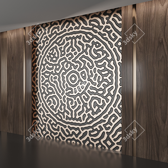 Seamless Card Pattern Wall Panel 3D model image 2