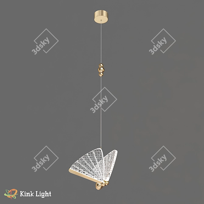 Golden Butterfly Pendant Light 3D model image 1