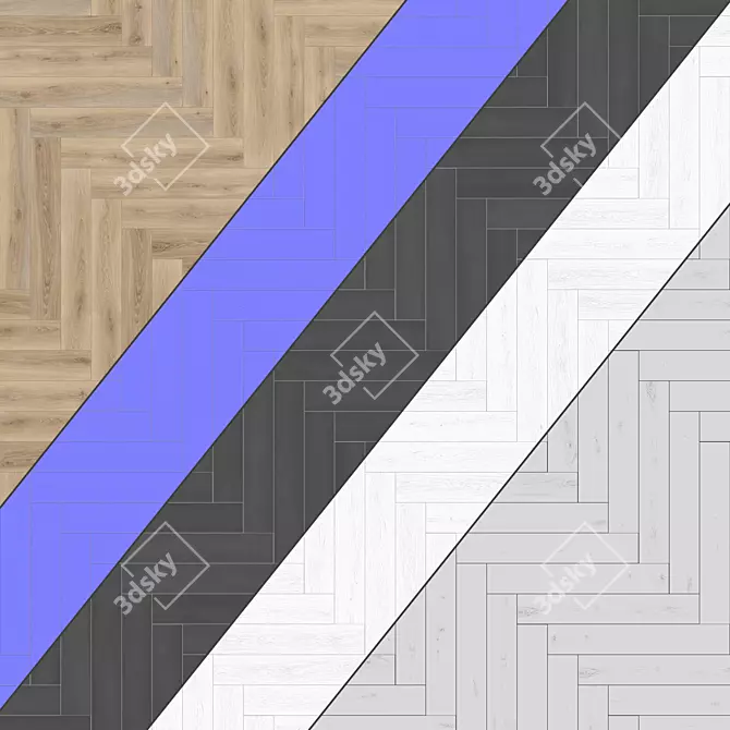 Premium Parquet Collection: Standard and Herringbone Patterns, 12 Plank Variations 3D model image 4