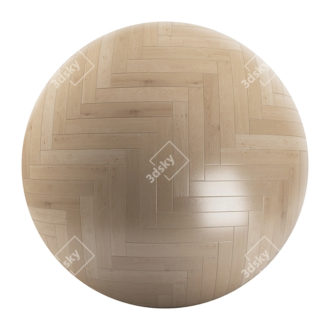 Elegant Parquet Flooring: Standard & Herringbone 3D model image 2