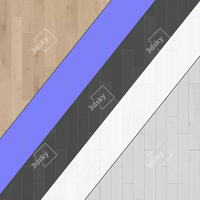 Elegant Parquet Flooring: Standard & Herringbone 3D model image 3