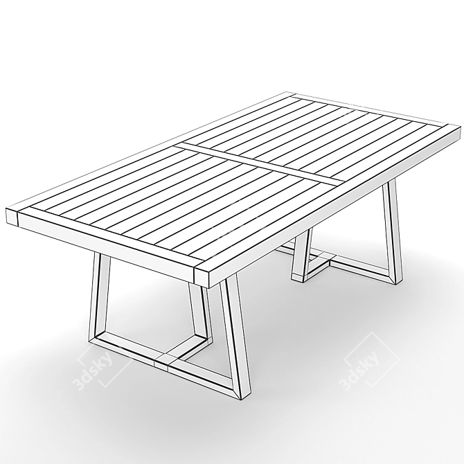 Mid-Century Walnut Dining Set 3D model image 6