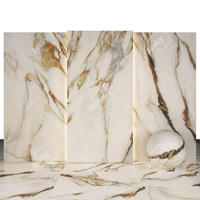 Elegant Signoria Calacatta Marble 3D model image 1