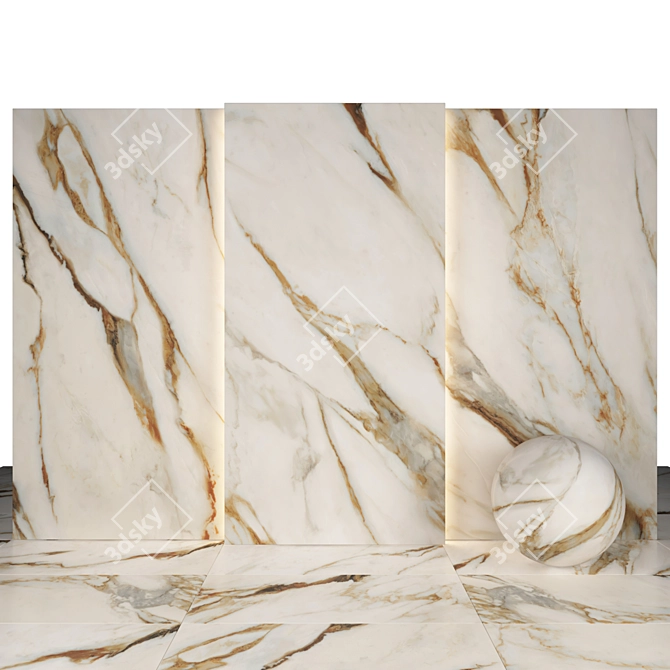 Elegant Signoria Calacatta Marble 3D model image 2