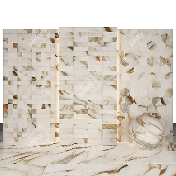 Elegant Signoria Calacatta Marble 3D model image 3