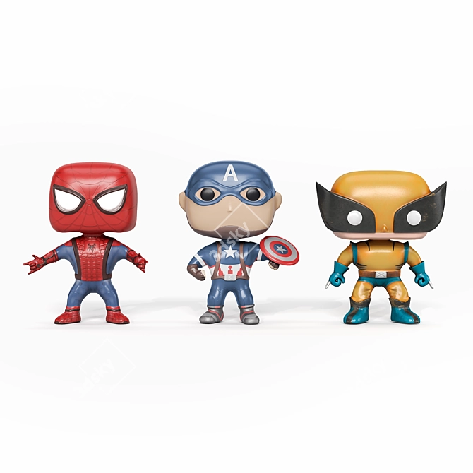 Funko Pop Trio: Fun and Collectible 3D model image 1