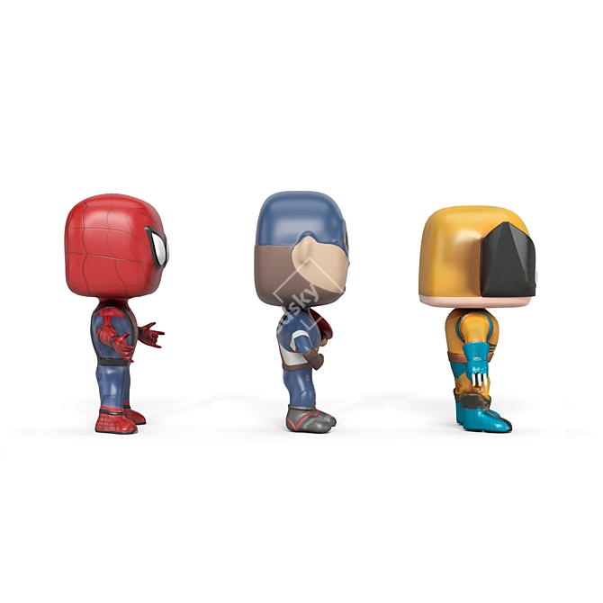 Funko Pop Trio: Fun and Collectible 3D model image 5