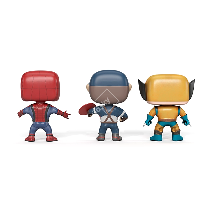 Funko Pop Trio: Fun and Collectible 3D model image 6