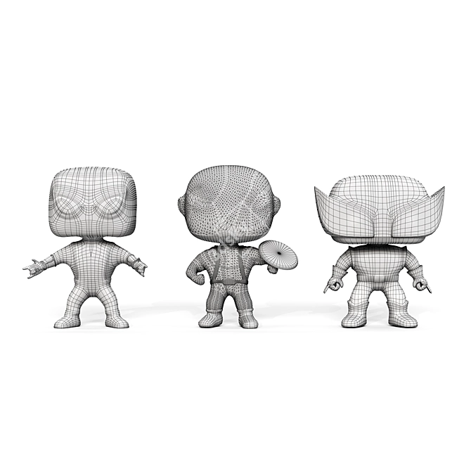 Funko Pop Trio: Fun and Collectible 3D model image 7