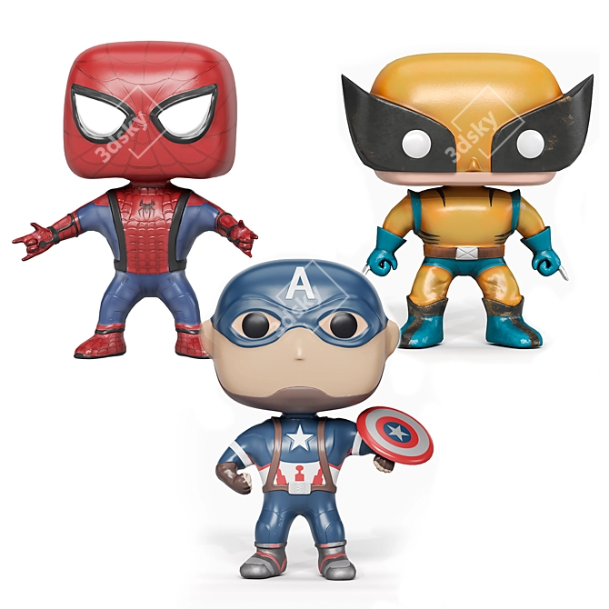 Funko Pop Trio: Fun and Collectible 3D model image 8