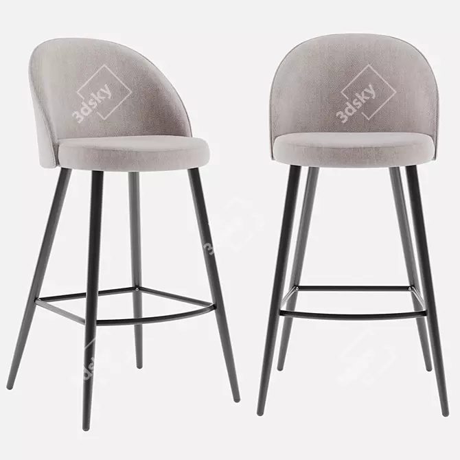 Harton Bar Stool - Stylish Seating for Your Space 3D model image 3