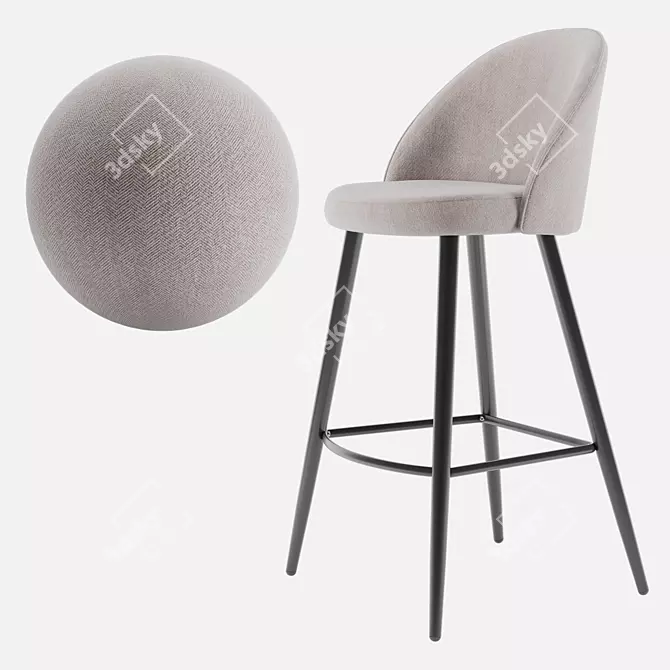 Harton Bar Stool - Stylish Seating for Your Space 3D model image 4