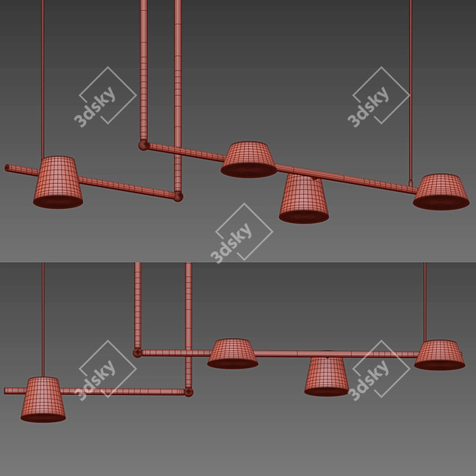 Sleek LED Linear Luminaire 3D model image 5