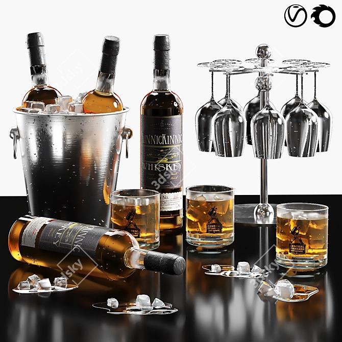 Elegant Whiskey Gift Set 3D model image 9